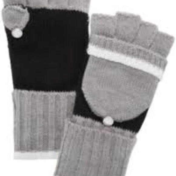 Calvin Klein Colorblock Flip-Top Gloves Gray/Black - Picture 2 of 2